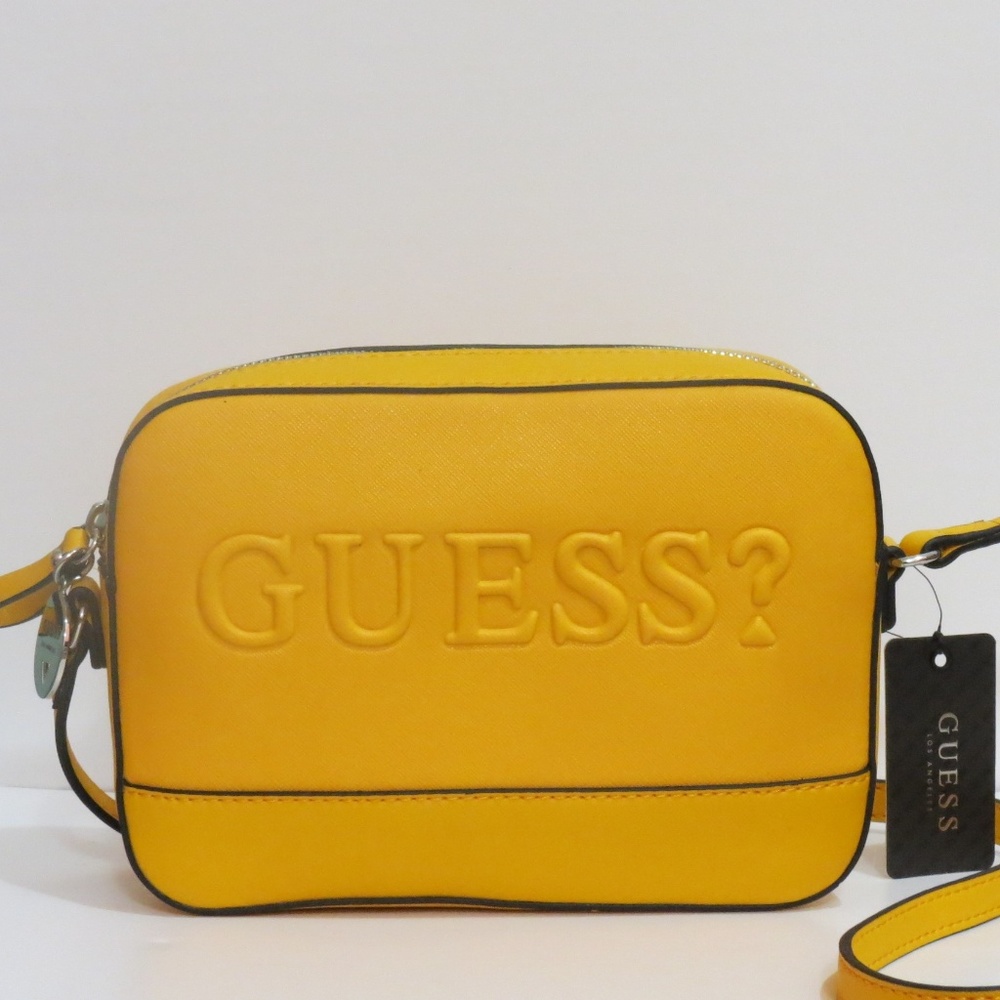 NEW GUESS RIDGENLOGO YELLOW, CROSS BODY BAG